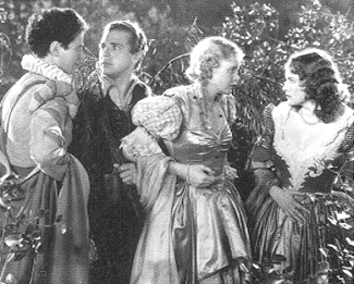 Ross Alexander, Dick Powell, Jean Muir and de Havilland in A MIDSUMMER NIGHT'S DREAM.